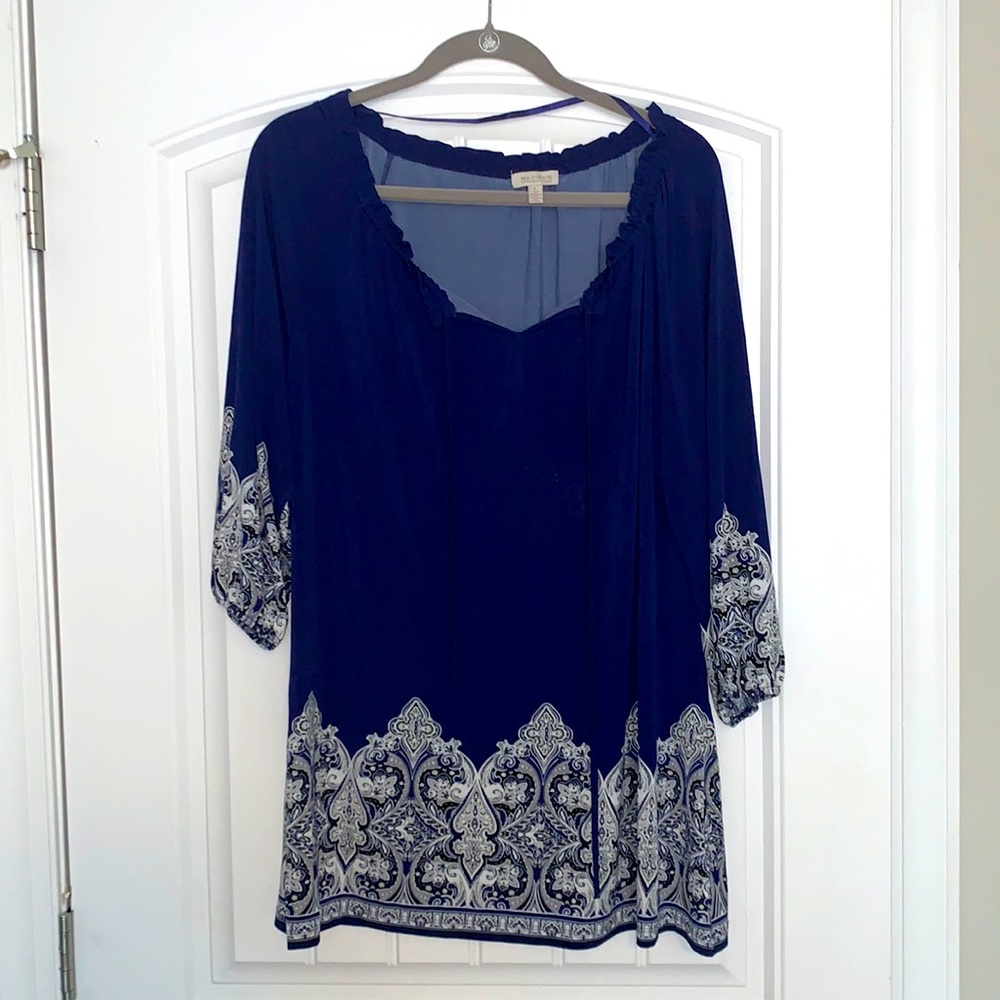 Royal blue peasant top
